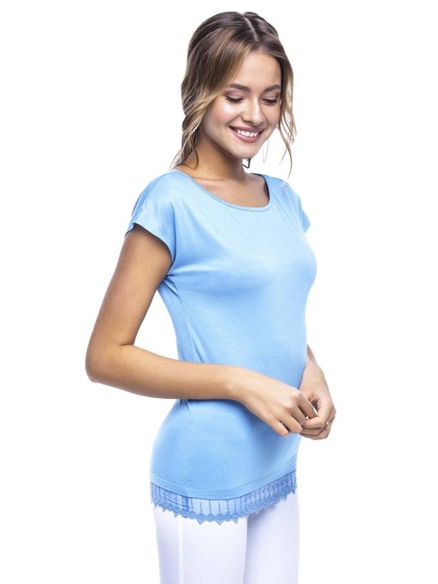 Women's polo neck shirt CONTE ELEGANT LD 507, s.158,164-100, grey-blue - 3