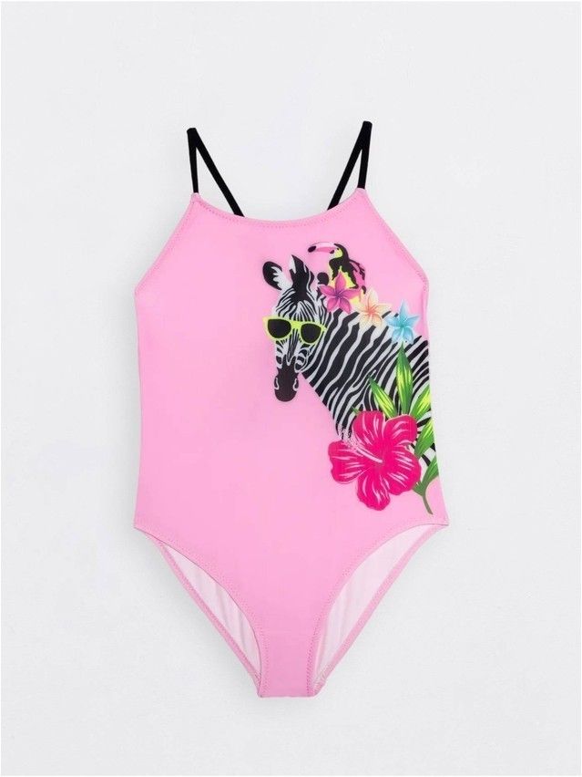 Swimsuit for girls CONTE ELEGANT ZEBRA, s.110,116-56, pink - 1