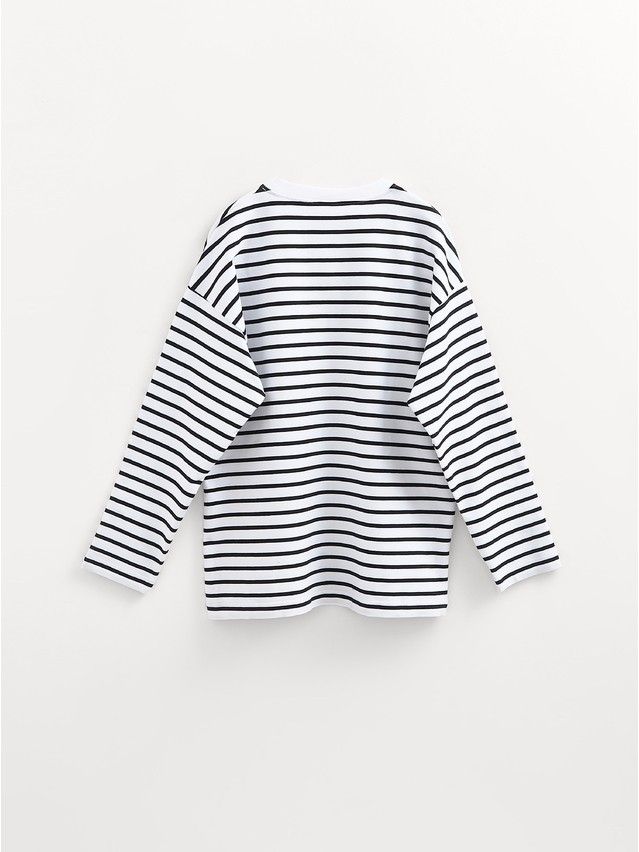 Women's polo neck shirt CONTE ELEGANT LD 3293, s.170-84, black-white strip - 2
