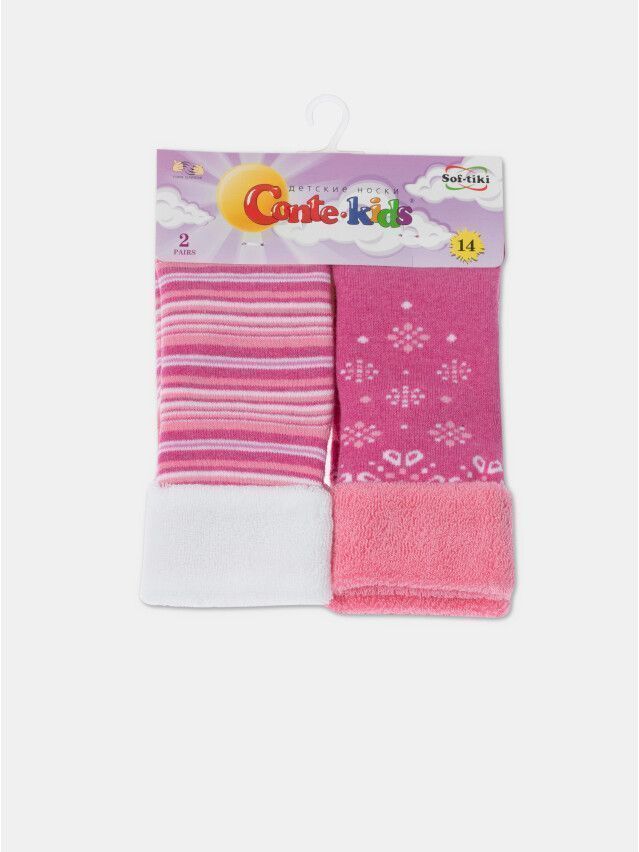 Children's socks CONTE-KIDS SOF-TIKI (2 pairs),s.18-20, 703 white-pink - 4