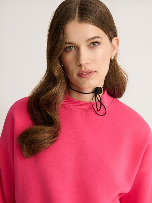 Women's polo neck shirt CONTE ELEGANT LD 2833, s.170-100, pink flash - 4