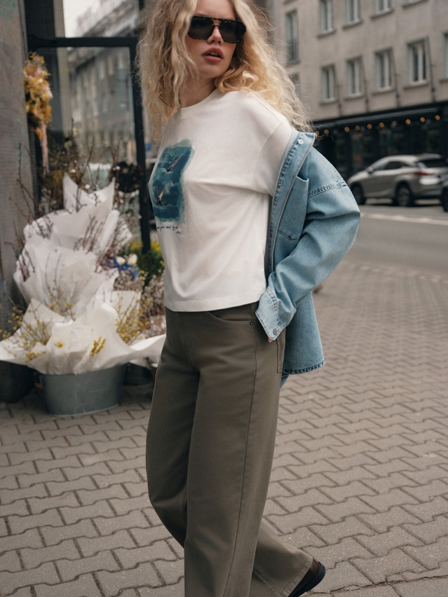 Women's polo neck shirt CONTE ELEGANT LD 3032, s.170-92, milk-sea - 5