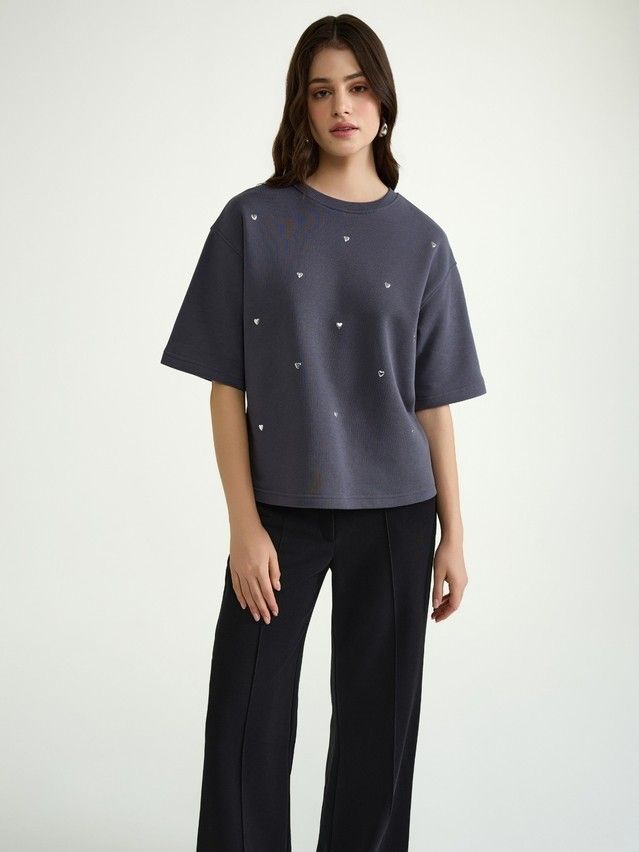 Women's polo neck shirt CONTE ELEGANT LD 3154, s.170-84, graphite - 5