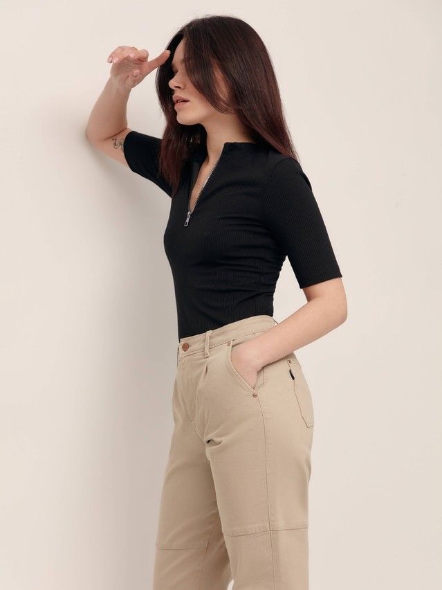 Women's polo neck shirt CONTE ELEGANT LD 1622, s.170-92, black - 3