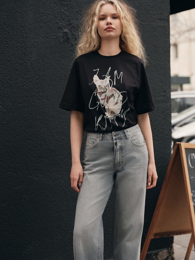 Women's polo neck shirt CONTE ELEGANT LD 3036, s.170-92, black-kitty - 5