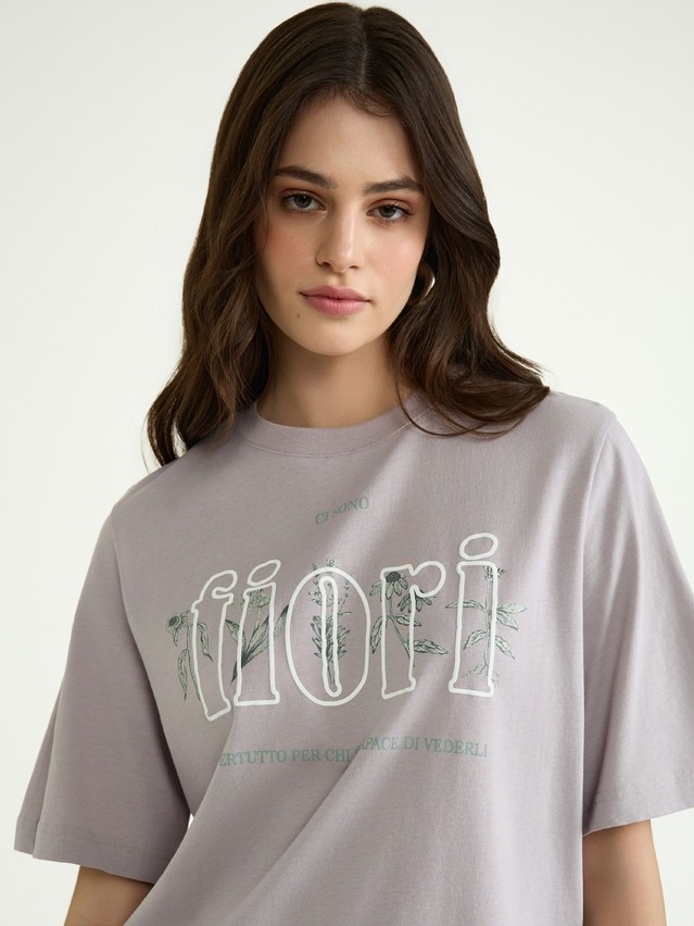 Women's polo neck shirt CONTE ELEGANT LD 3036, s.170-92, coffee-fiori - 1