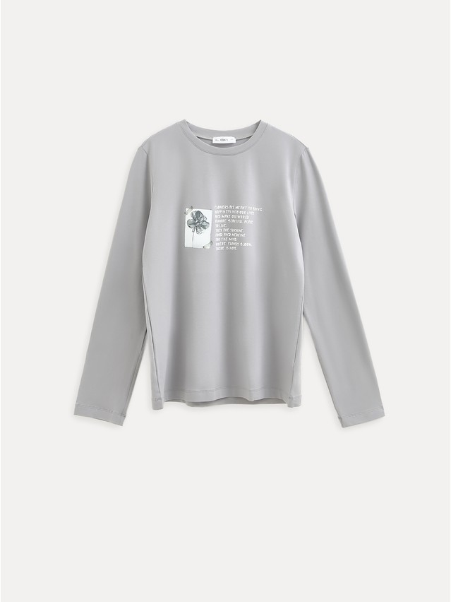 Women's polo neck shirt CONTE LD 3287, s.170-84, grey-flower - 1