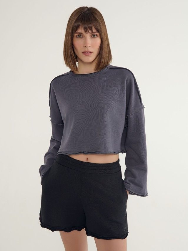 Women's polo neck shirt CONTE ELEGANT LD 3055, s.170-92, graphite - 1