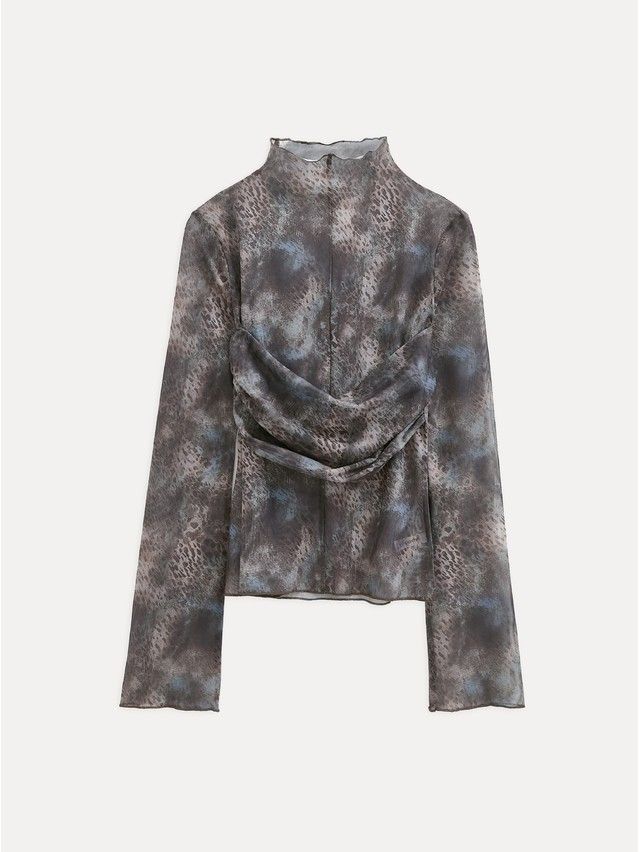 Women's polo neck shirt CONTE LD 3486, s.170-88, blue leopard - 6