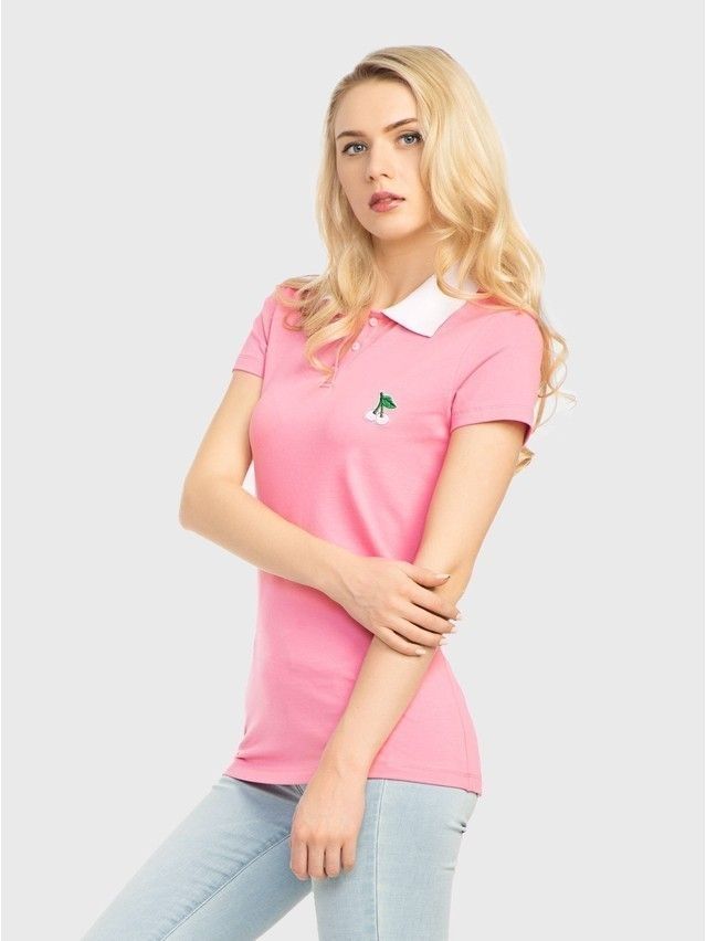 Women's polo neck shirt CONTE ELEGANT LD 729, s.170-100, pink - 2