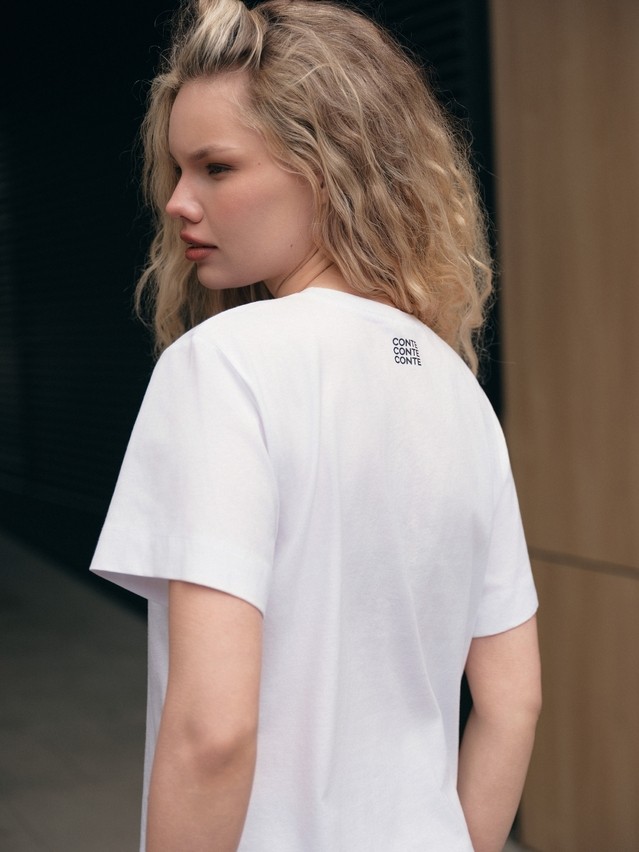 Women's polo neck shirt CONTE ELEGANT LD 3029, s.170-92, white-dog - 5