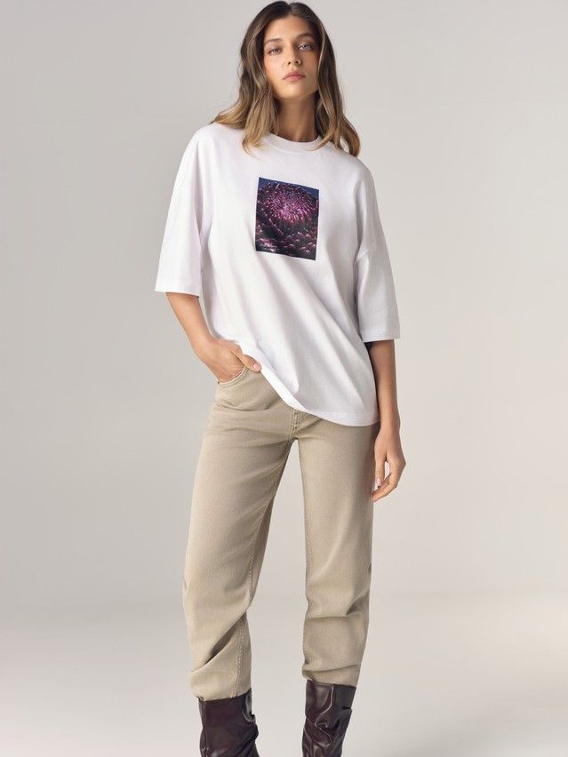 Women's polo neck shirt CONTE LD 3468, s.170-88, white-aster - 5