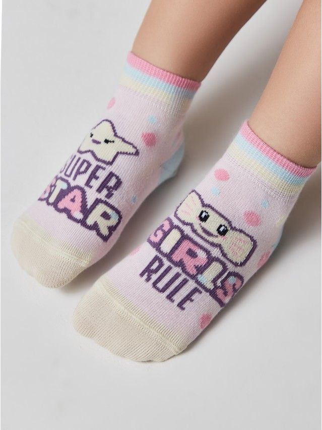 Children's socks Cheerful legs 17S-10SP, s.18-20, 464 light pink - 1