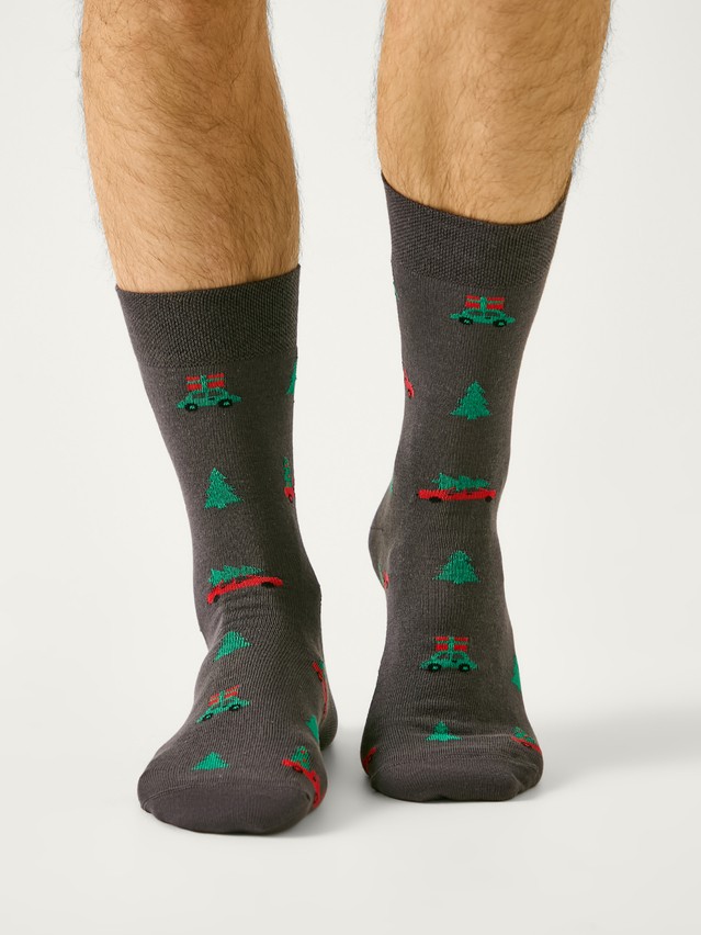 Men's socks DIWARI NEW YEAR, s.27-29, 1027 dark grey - 1