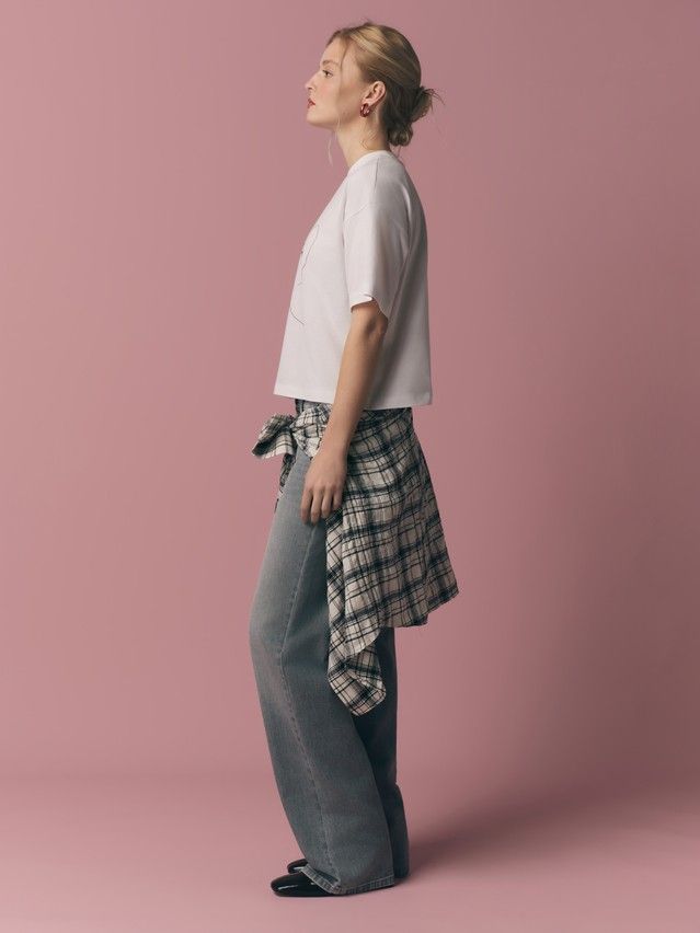 Women's polo neck shirt CONTE ELEGANT LD 3032, s.170-92, white-love - 3