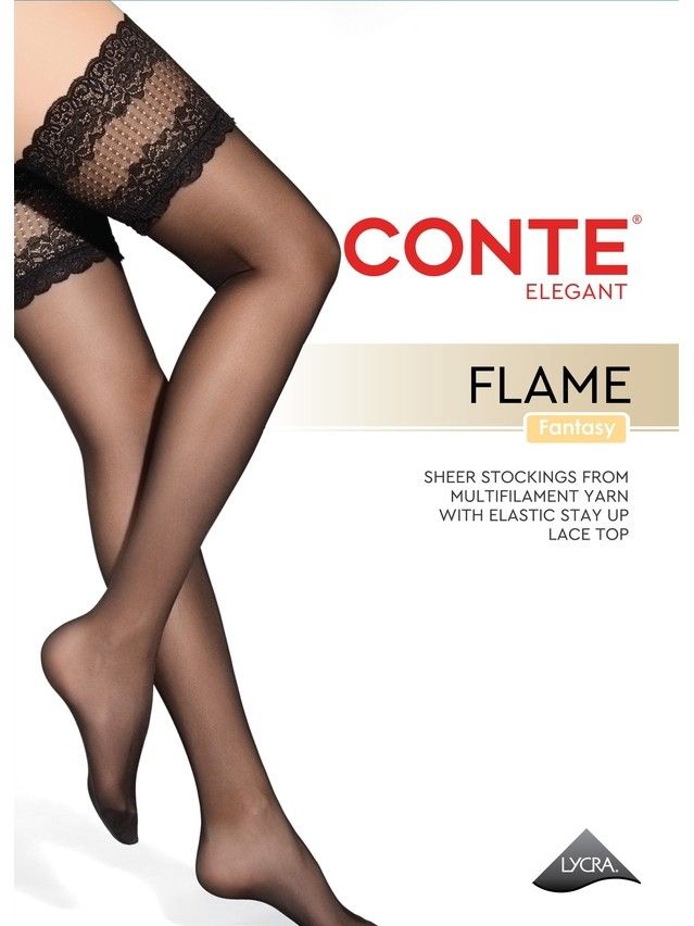 Women's stockings CONTE ELEGANT FLAME, s.23-25 (1/2),nero - 7