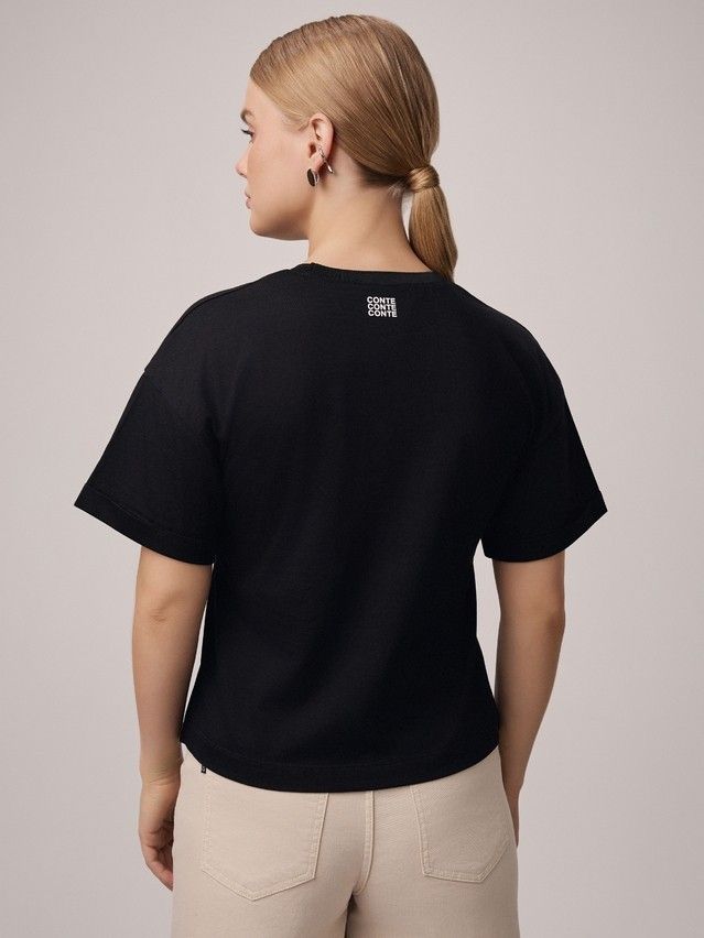Women's polo neck shirt CONTE ELEGANT LD 2680, s.170-92, black-cat - 2