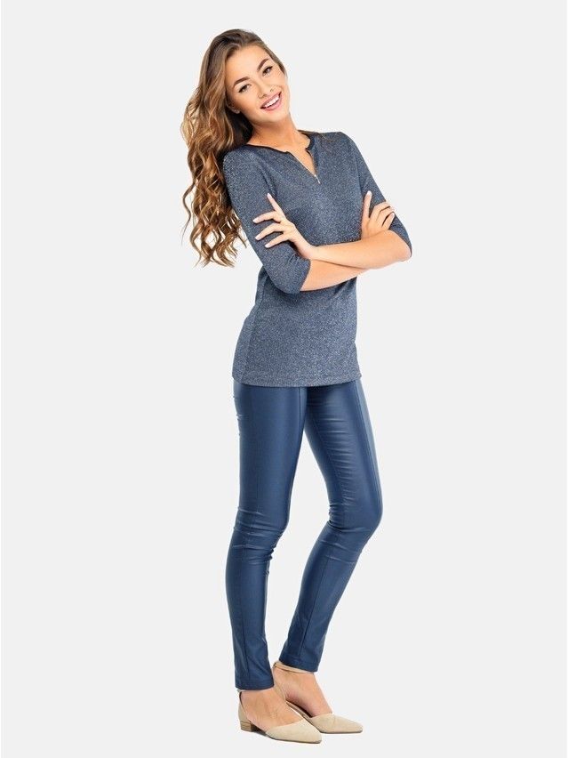 Women's polo neck shirt CONTE ELEGANT LD 679, s.170,176-100, dark blue - 2