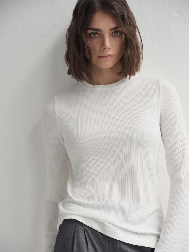 Women's polo neck shirt CONTE LD 3242, s.170-84, white - 2