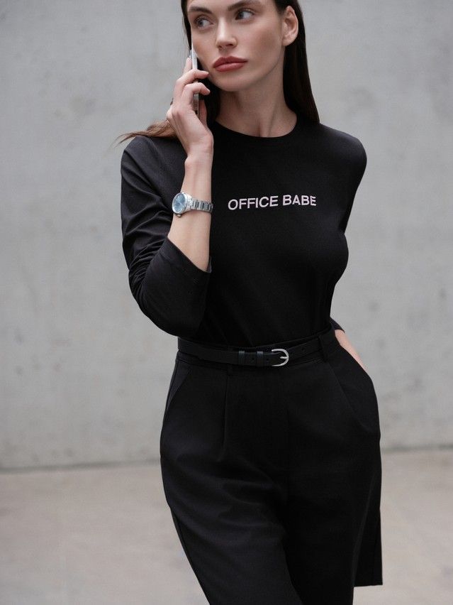 Women's polo neck shirt CONTE LD 3297, s.170-88, black - 1