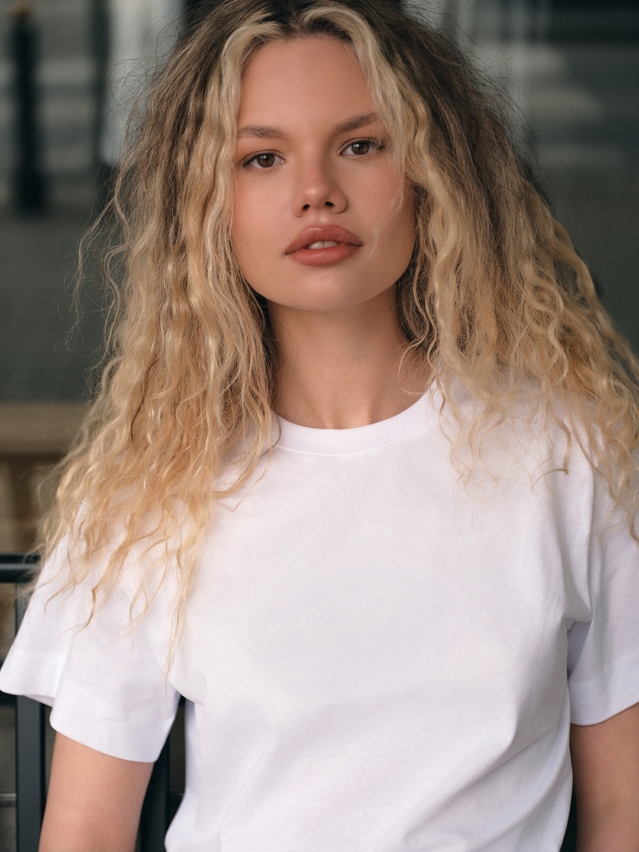 Women's polo neck shirt CONTE ELEGANT LD 3206, s.170-84, white-3conte - 1