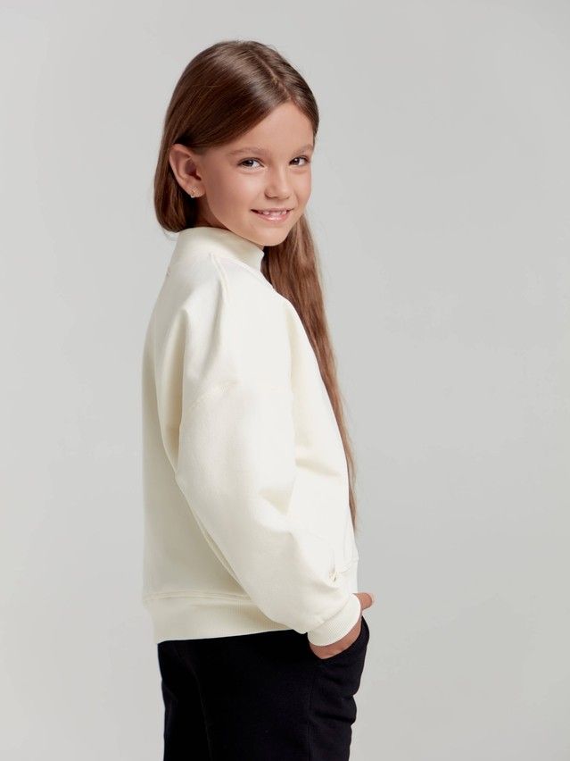Polo neck shirt for girls CONTE ELEGANT DD 1449, s.128,134-68, off-white - 2