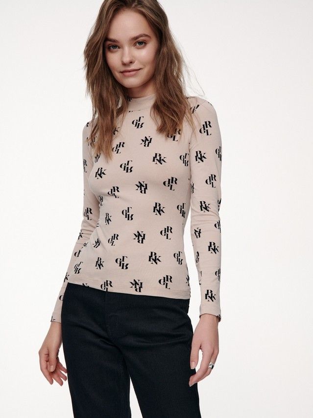 Women's polo neck shirt CONTE ELEGANT LD 2390, s.170-92, cappuccino-girl - 3