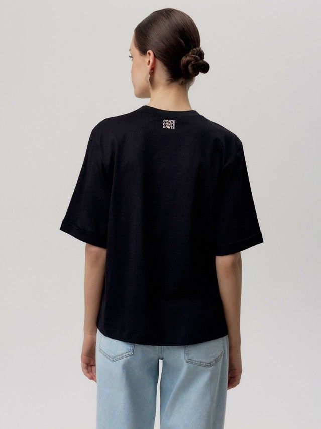 Women's polo neck shirt CONTE ELEGANT LD 2710, s.170-92, black-afro - 3