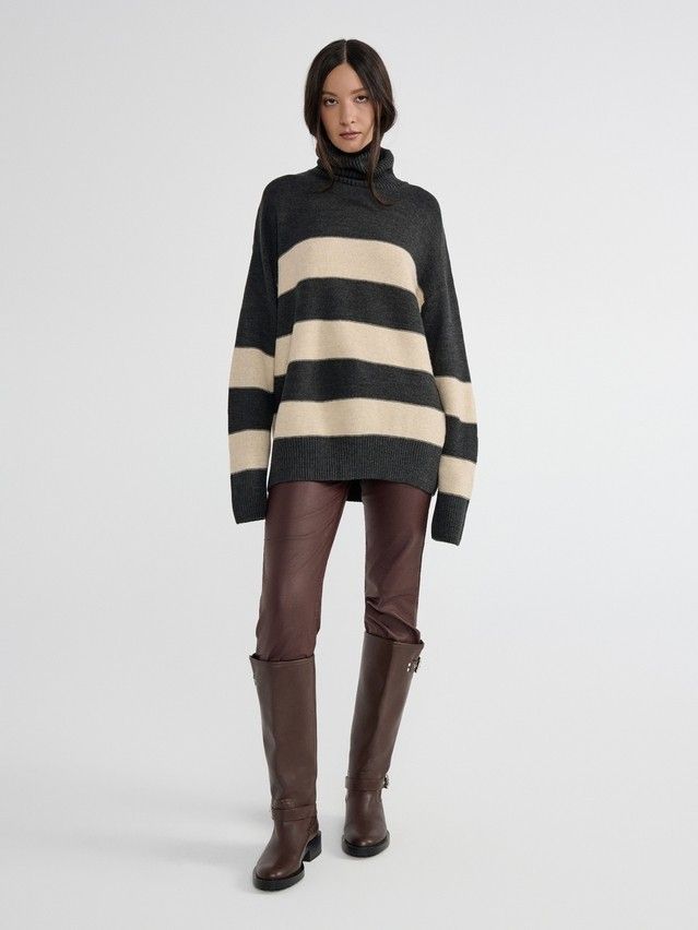 Women's pullover CONTE ELEGANT LDK23107, s.170-84, graphite-beige - 5