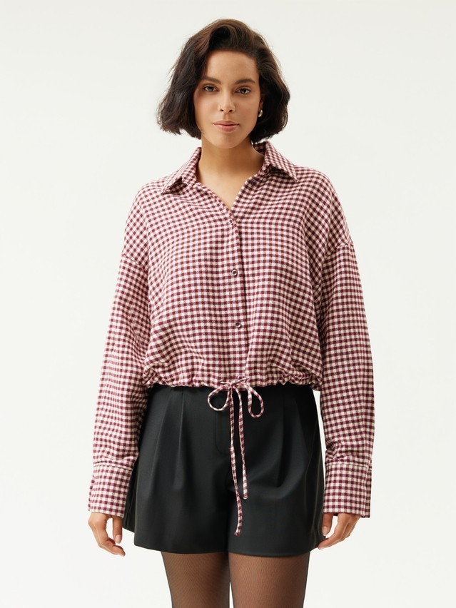 Women's shirt CONTE LRU 3611, s.170-84-90, burgundy-ecru check - 4