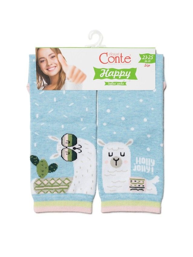 Women's cotton socks HAPPY 18С-227SP, rives. 36-39, 173 blue - 3