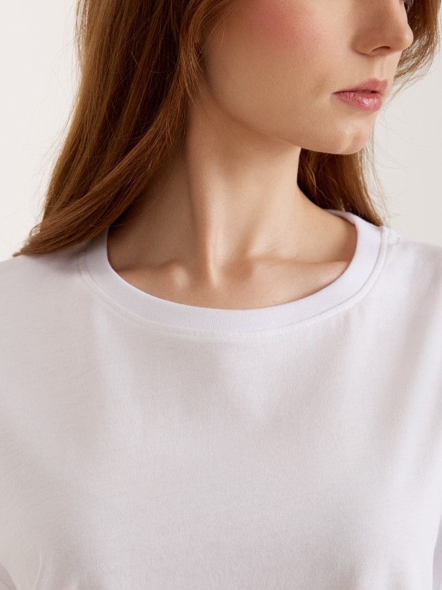 Women's polo neck shirt CONTE ELEGANT BASIC COLLECTION LD 5025, s.170-100, white - 4