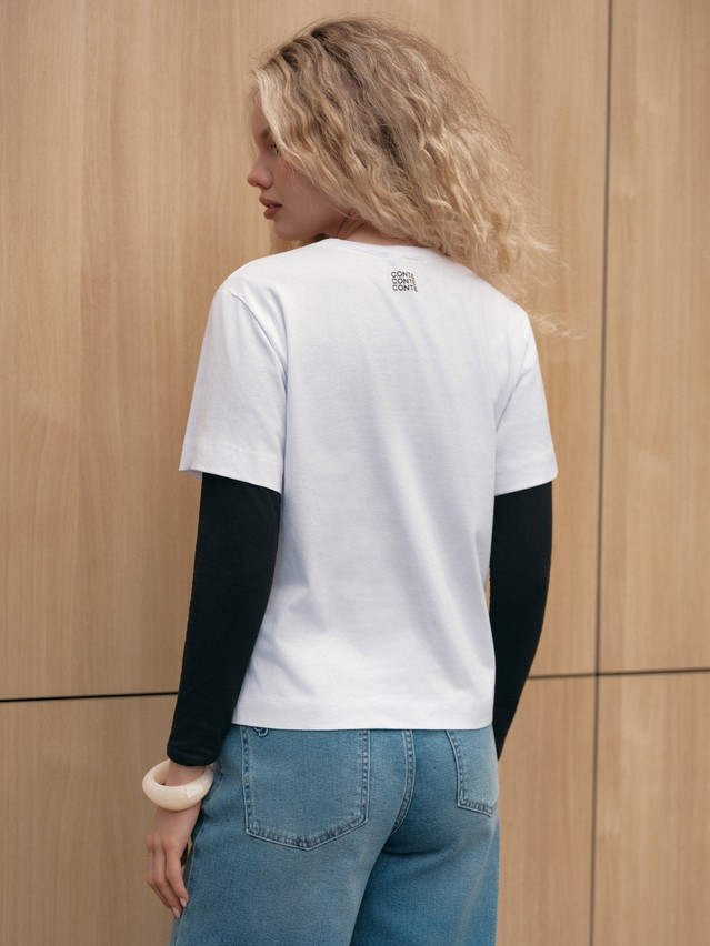 Women's polo neck shirt CONTE ELEGANT LD 3029, s.170-92, white-taksa - 4