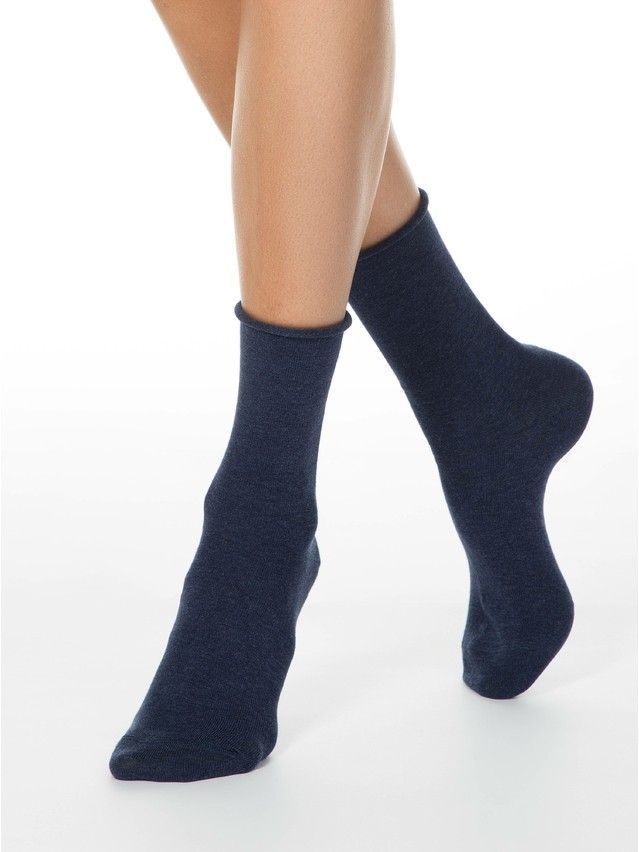 Women's cotton socks COMFORT (without elastic) 19C-101SP, rives. 36-37, 000 dark blue - 1