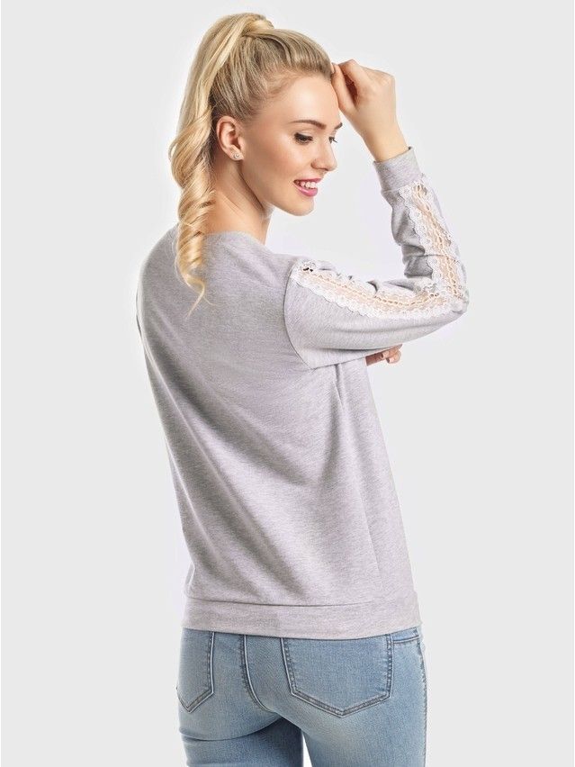 Women's polo neck shirt CONTE ELEGANT LD 706, s.158,164-100, grey melange - 3