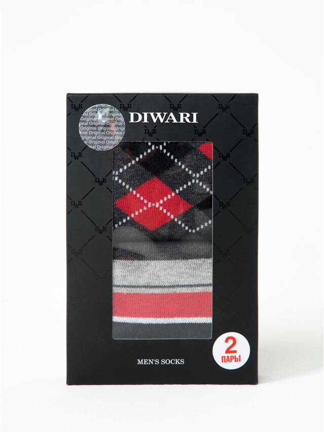 Men's socks DiWaRi (2 pairs),s. 40-41, 719 dark grey - 1