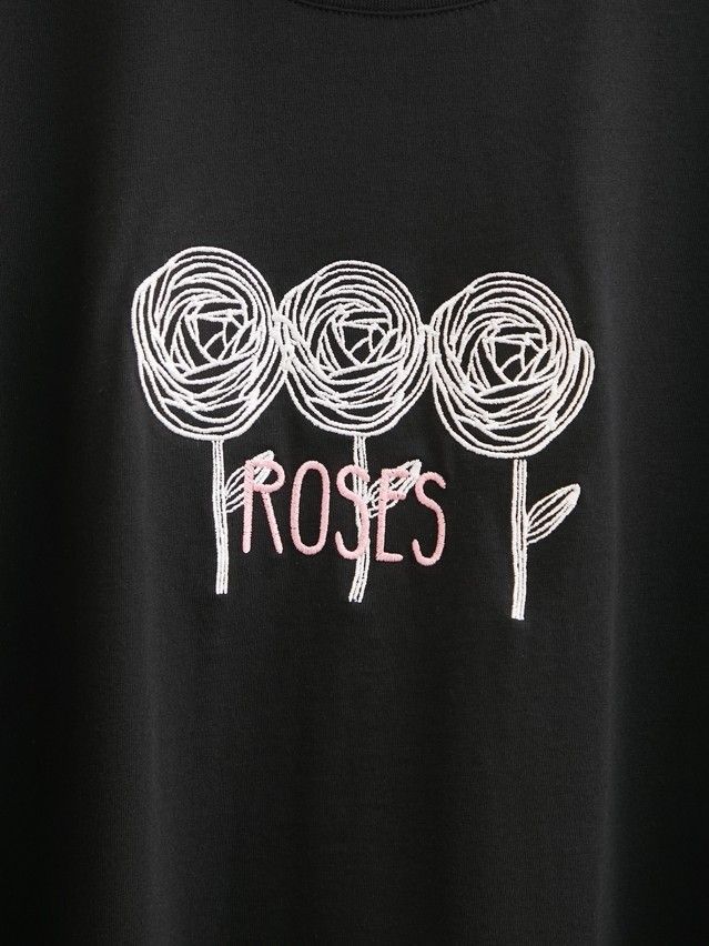 Women's polo neck shirt CONTE ELEGANT LD 3038, s.170-84, black-roses - 8