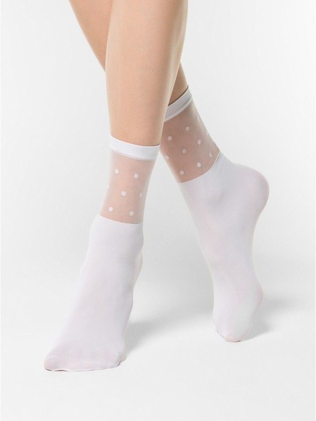 Women's socks FANTASY 19C-29SP, rives. 36-39, bianco - 1