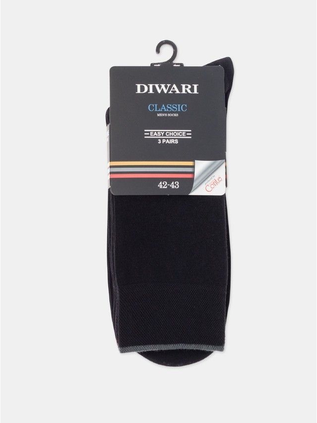 Men's socks DiWaRi CLASSIC (3 pairs),s. 40-41, 000 black - 12