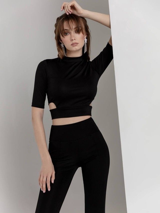 Women's polo neck shirt CONTE ELEGANT LD 1718, s.170-84, black - 4