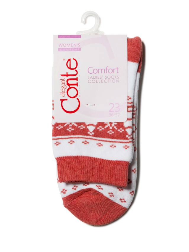 Women's socks CONTE ELEGANT COMFORT, s.23, 080 white-red - 3