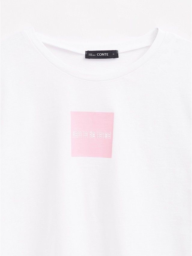 Women's polo neck shirt CONTE ELEGANT LD 1739, s.170-92, white-rose - 3