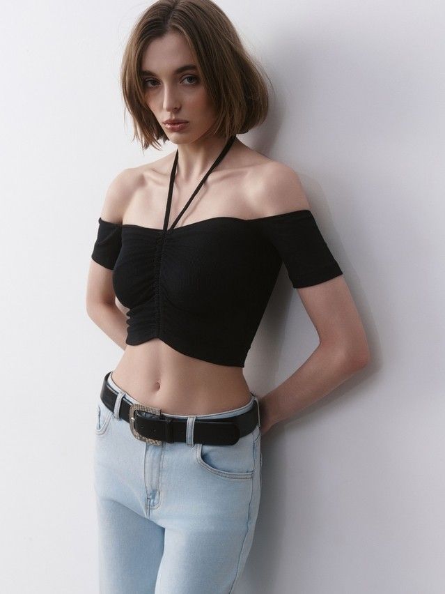 Women's polo neck shirt CONTE ELEGANT LD 2632, s.170-92, black - 3