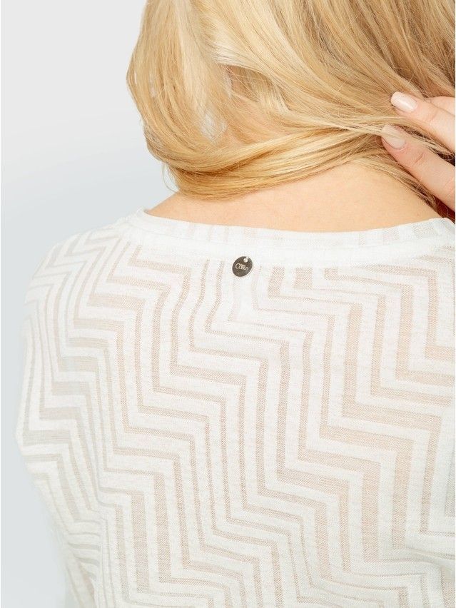 Women's polo neck shirt CONTE ELEGANT LD 705, s.158,164-100, milky - 2