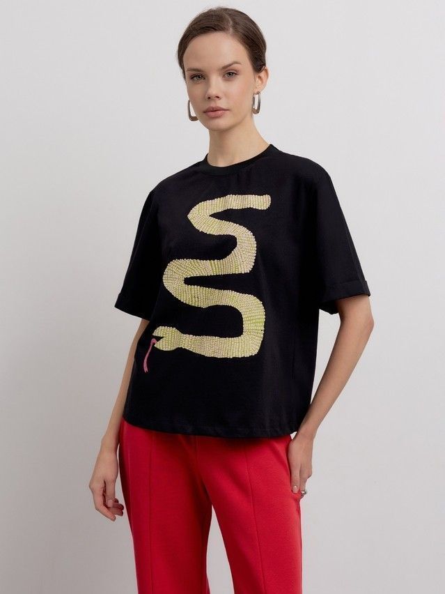Women's polo neck shirt CONTE ELEGANT LD 2710, s.170-92, black-snake - 2