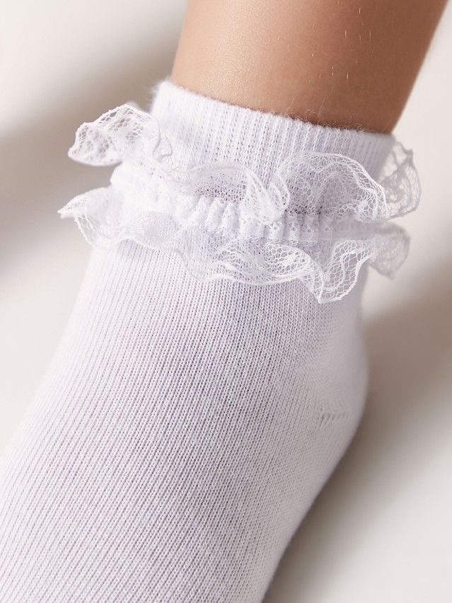 Children's socks TIP-TOP (with lace ribbon) 7S-11SP, 7S-27SP, s.15-17, 000 white - 3