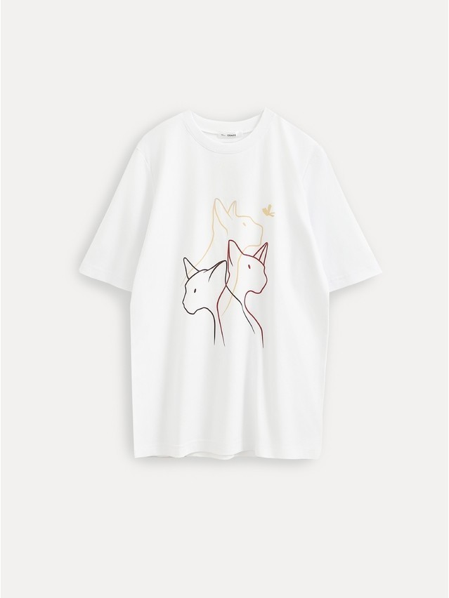 Women's polo neck shirt CONTE ELEGANT LD 3036, s.170-92, white-cats - 5