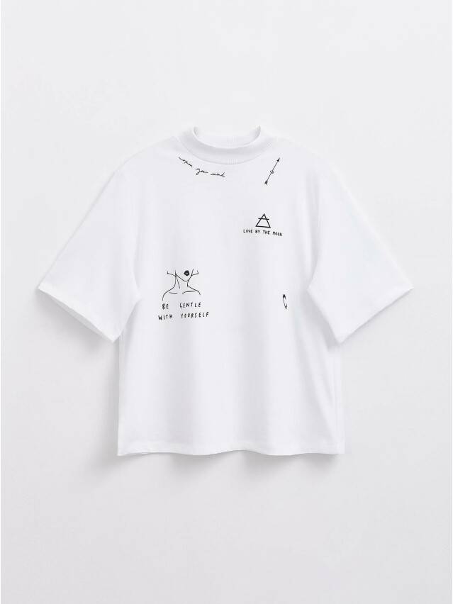 Women's polo neck shirt CONTE ELEGANT LD 1408, s.170-92, white - 1