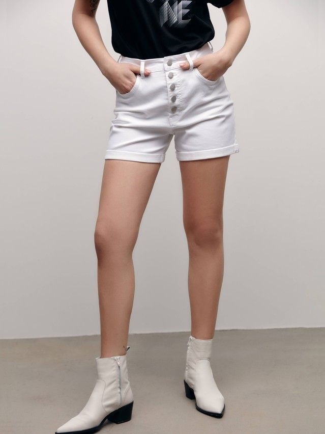 Denim shorts CONTE ELEGANT CON-446, s.170-90, white - 3