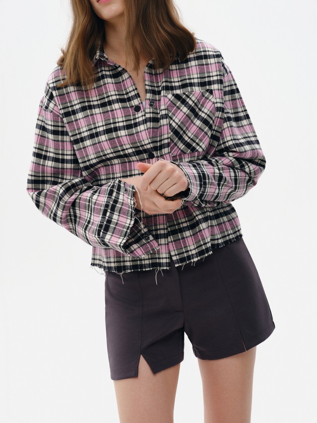 Women's shirt CONTE LRU 3504, s.170-88-94, black-pink check - 5